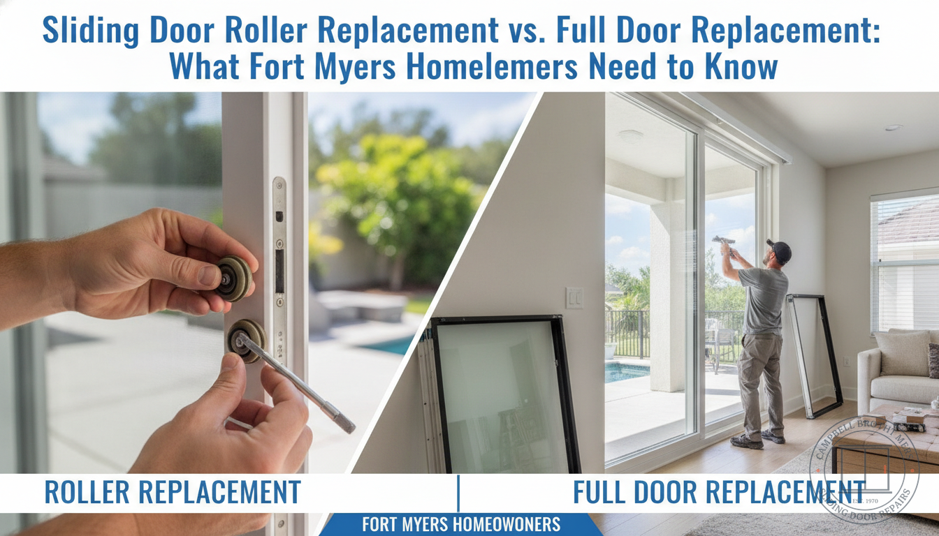 Sliding Door Roller Replacement vs. Full Door Replacement: What Fort Myers Homeowners Need to Know